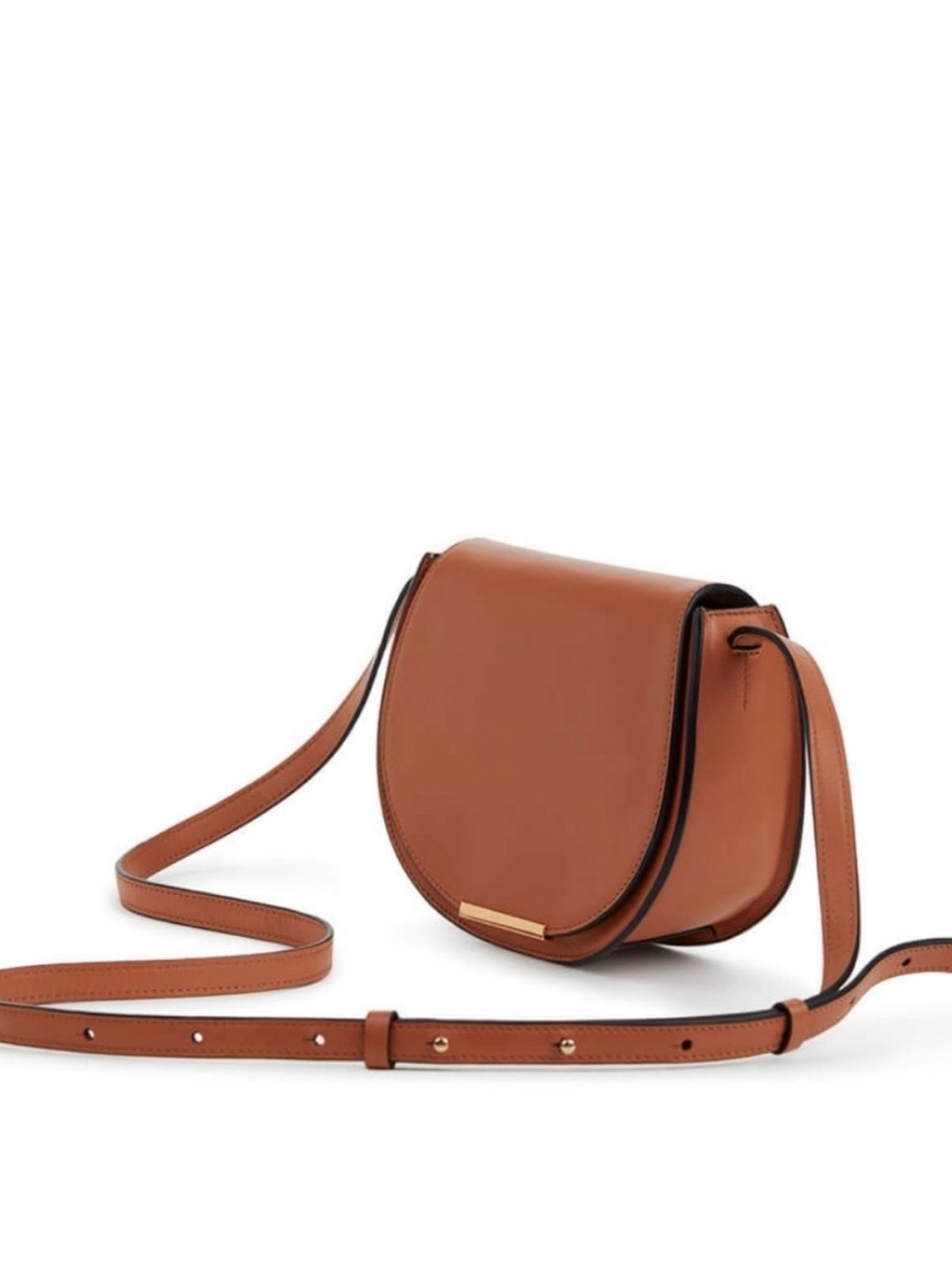 Cuyana Mini Saddle Leather Crossbody Bag in Caramel - Picture 3 of 16